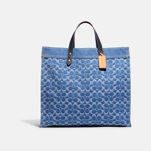 Coach Field Tote in Signature Denim